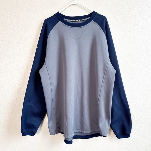 Adidas Climawarm Dominance Fleece Crew Blue & Gray Men’s Size Extra Large XL - Picture 1 of 9